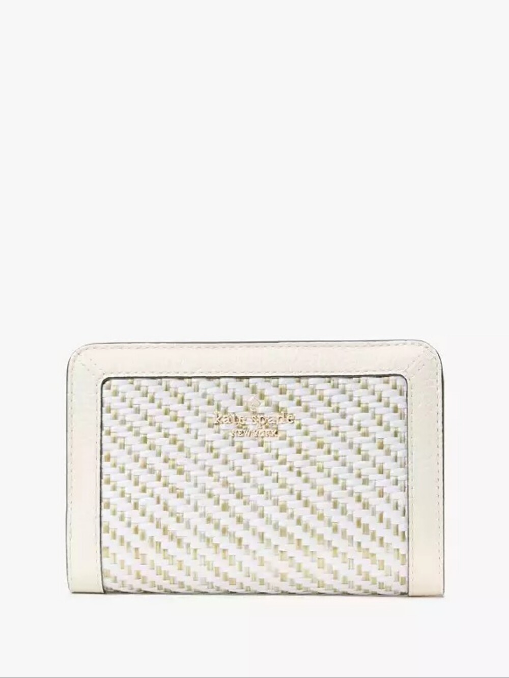 Kate Spade Lena Straw Medium Bifold in Meringue